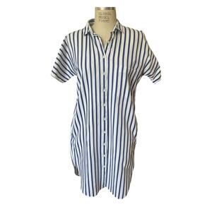Closed Cotton Shirt Dress Women’s Size Small Blue White Stripe